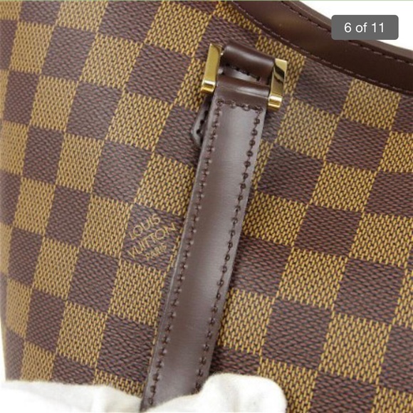 LOUIS VUITTON MANOSQUE PM HAND TOTE BAG BA1014 PURSE DAMIER EBENE N51121 - Picture 7 of 13